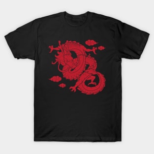 A Red Traditional Chinese Dragon T-Shirt